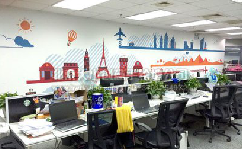 吉首教你设计办公室墙绘的方法。