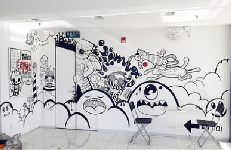 吉首手绘墙并非传统涂鸦。